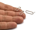 Silver Oval Earring, 8 Nickel Free Plated Brass Oval Stud Earrings (20x6x0.8mm) BS 1857 A1786 H0888