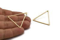 Gold Triangle Earring, 4 Gold Plated Brass Triangle Stud Earrings (37x32x1mm) D1299 A2171