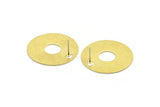Brass Round Earring, 2 Textured Raw Brass Round Earring Studs (30x0.80mm) M02648