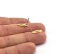 Brass Marquise Earring, 12 Raw Brass Marquise Stud Earrings (14x4x0.80mm) M02576