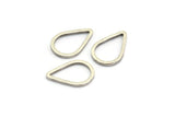 Silver Drop Connector, 24 Antique Silver Plated Brass Drop Shaped Connectors (8.5x12.5x0.8mm)  BS 1132