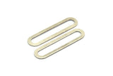 Silver Oval Connector, 6 Antique Silver Plated Brass Oval Connectors, Charms, Findings (44x11x0.90mm) D1340