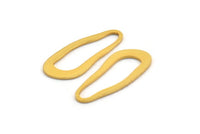 Gold Irregular Charm, 4 Gold Plated Brass Irregular Charms Without Hole, Findings (32x13x1mm) D0723