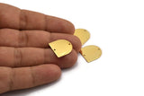 D Shaped Charm, 4 Gold Plated Brass D Shaped Connectors With 2 Holes, Earrings, Findings (16x17x0.60mm) D886