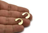 Gold Geometric Charm, 12 Gold Plated Brass U Shaped Pendants With 1 Hole, Charms, Findings (16x13x0.50mm) D0588