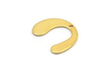 Gold Geometric Charm, 12 Gold Plated Brass U Shaped Pendants With 1 Hole, Charms, Findings (16x13x0.50mm) D0588