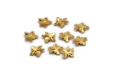 Gold Bee Charm, 6 Gold Plated Brass Bee Charms With 1 Loop (12x11mm) N1651