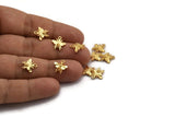 Gold Bee Charm, 6 Gold Plated Brass Bee Charms With 1 Loop (12x11mm) N1651