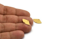 Gold Geometric Charm, 12 Gold Plated Brass Fan Connectors With 2 Holes, Earrings, Findings (18x10x0.60mm) D0689