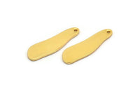 Gold Irregular Charm, 4 Gold Plated Brass Irregular Shape Charm Earrings With 1 Hole, Findings (26x8x1mm) D0656