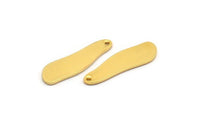 Gold Irregular Charm, 4 Gold Plated Brass Irregular Shape Charm Earrings With 1 Hole, Findings (26x8x1mm) D0656