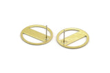 Brass Round Earring, 4 Textured Raw Brass Round Earring Studs (22x0.80mm) M02943