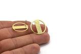 Brass Round Earring, 4 Textured Raw Brass Round Earring Studs (22x0.80mm) M02943