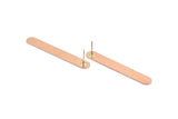 Copper Oval Earring, 4 Raw Copper Oval Stud Earrings, Stamping Blanks (50x7x0.80mm) M03242