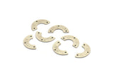 Silver Geometric Pendant, 12 Textured Antique Silver Plated Brass Semi Circle Blanks With 3 Holes,  (19x10x5x0.80mm) D1519 H0152