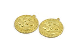 Brass Round Charm, Raw Brass Round Charm With 1 Loop, Cloud Findings, Moon And Star Findings (28x25.5x1.5mm) N2185