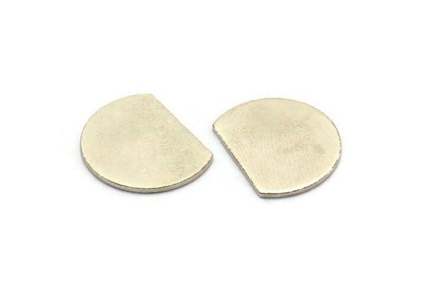 Semi Circle Blank, 6 Antique Silver Plated Brass Half Moon Blanks (18x14x0.90mm) M981