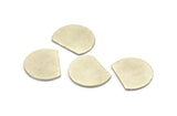 Semi Circle Blank, 6 Antique Silver Plated Brass Half Moon Blanks (18x14x0.90mm) M981