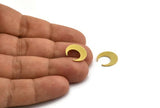 Brass Moon Blank, 50 Raw Brass Crescent Moon Blanks Without Holes (14x5x0.80mm) D1296