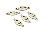 Silver Eye Charm, 25 Antique Silver Plated Brass Eye Connectors With 2 Loops, Pendants, Earrings (18x7x1mm) D1143
