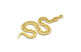 Brass Snake Charm, 8 Raw Brass Snake Pendants With 1 Loop, Charms, Findings (42x19x0.60mm) A5948