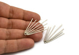 Silver Wire Charm, 2 Antique Silver Plated Brass Wire Charm With 1 Hole (43x30x1mm) D1626