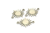 Silver Sunny Connector, 24 Antique Silver Plated Brass Sunny Connectors With 2 Loops (18x13x0.60mm) D0570 H0881