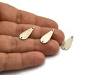 Silver Drop Charm, 8 Antique Silver Plated Brass Drop Charms With 2 Holes, Connectors, Findings (22x8x1mm) D1244