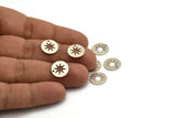 Silver Star Charm, 24 Antique Silver Plated Brass Star Charms With 1 Hole, Findings (12x0.50mm) D1197