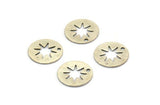Silver Star Charm, 24 Antique Silver Plated Brass Star Charms With 1 Hole, Findings (12x0.50mm) D1197