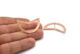 Copper Moon Earring, 4 Raw Copper Crescent Moon Stud Earrings (38x18x0.80mm) M245