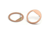 Copper Round Earring, 6 Raw Copper Round Stud Earrings (21x0.90mm) M991
