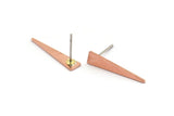 Copper Triangle Earring, 10 Raw Copper Triangle Stud Earrings (20x4.5x0.80mm) M262