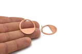 Copper Round Earring, 6 Raw Copper Round Stud Earrings (25x0.80mm) M419 A5483