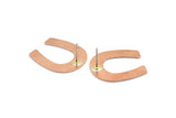 U Shape Earring, 6 Raw Copper U Shape Stud Earrings (25x22x0.80mm) M445