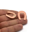U Shape Earring, 6 Raw Copper U Shape Stud Earrings (25x22x0.80mm) M445