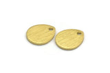 Brass Drop Charm, 24 Raw Brass Textured Drop Charms With 1 Hole, Earrings, Findings (12x10x1mm) D924
