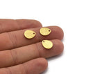 Brass Drop Charm, 24 Raw Brass Textured Drop Charms With 1 Hole, Earrings, Findings (12x10x1mm) D924