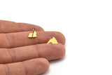 Brass Mountain Earring, 12 Raw Brass Tiny Mountain Shaped Stud Earrings (12x8x0.45mm) M01285 F055