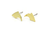 Brass Mountain Earring, 12 Raw Brass Tiny Mountain Shaped Stud Earrings (12x8x0.45mm) M01285 F055