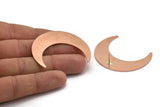 Copper Moon Earring, 2 Raw Copper Crescent Moon Stud Earrings (50x15x0.90mm) M570 A5513