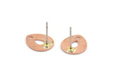 Copper Drop Earring, 6 Raw Copper Drop Stud Earrings With 1 Hole (12x0.70mm) M01418
