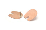 U Shape Earring, 4 Raw Copper U Shape Stud Earrings (25x22x0.80mm) M458 A5524
