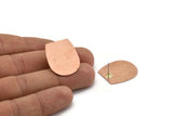 D Shape Earring, 4 Raw Copper D Shape Stud Earrings (25x22x0.80mm) M468