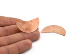 Copper Moon Earring, 4 Raw Copper Moon Stud Earrings (38x18x0.80mm) M241