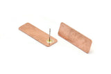 Copper Rectangle Earring, 4 Raw Copper Rectangle Stud Earrings (30x10x0.80mm) M555