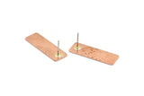 Copper Rectangle Earring, 4 Raw Copper Rectangle Stud Earrings (30x10x0.80mm) M555