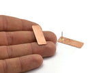 Copper Rectangle Earring, 4 Raw Copper Rectangle Stud Earrings (30x10x0.80mm) M555