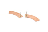 Copper Rectangle Earring, 4 Raw Copper Rectangle Stud Earrings (37x10x0.80mm) M285 A5488
