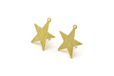 Brass Star Earring, 8 Textured Raw Brass Star Stud Earrings With 1 Loop (24x0.80mm) M01575
